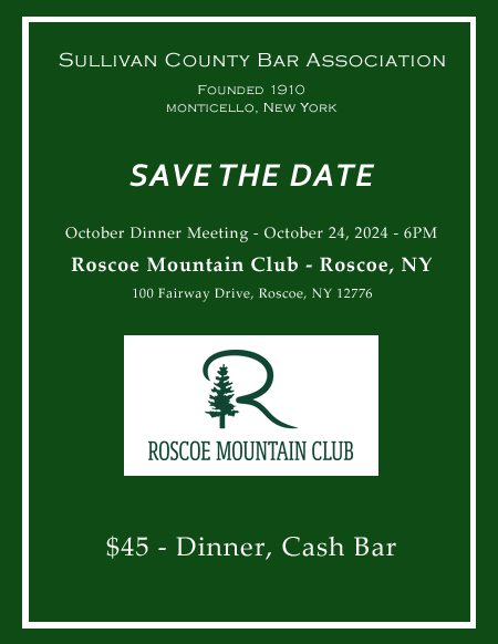 Meeting Oct. 24, 2024 at 6pm Roscoe Mountain Club